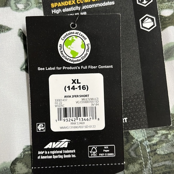 AVIA girls shorts. 2fer shorts - Picture 4 of 8